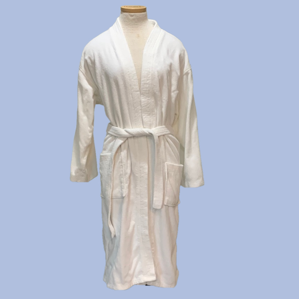 Christina Wu OS white terry cloth plush robe
